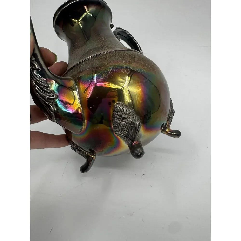 SMP Co Silversmiths Vintage Tea Set Silver on Copper Teapot Creamer Sugar